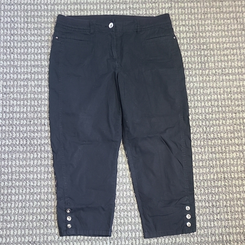 Chico's Black Pants with Button Details